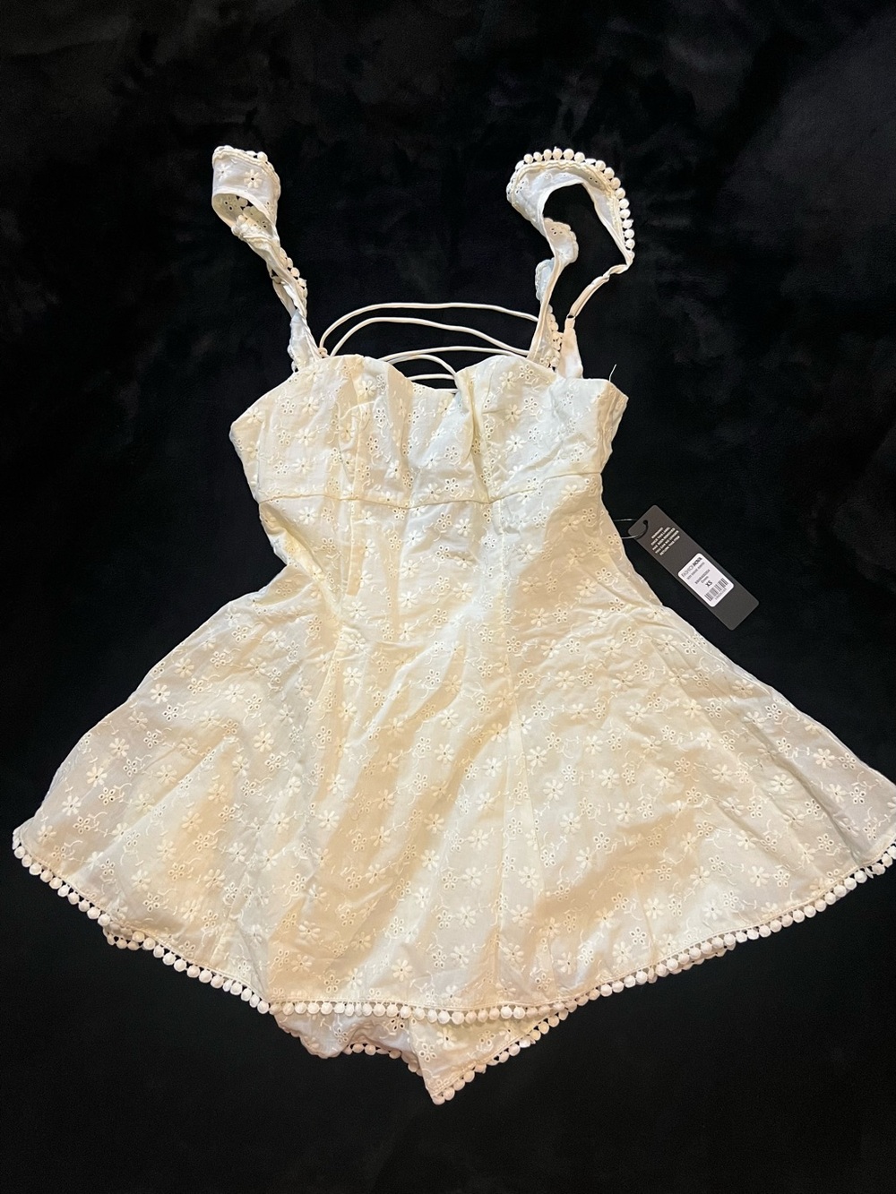 Fashion Nova Cream Very Demure Romper